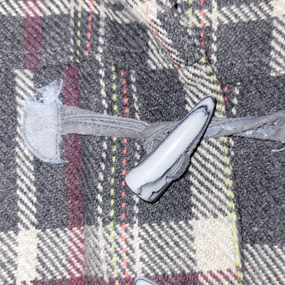 O'NEILL VTG Hoodie Grey Plaid Acrylic Wool Blend Jacket Long Sleeve Size Large - Picture 7 of 8